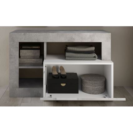 Panca LENOR bianco/grigio cemento