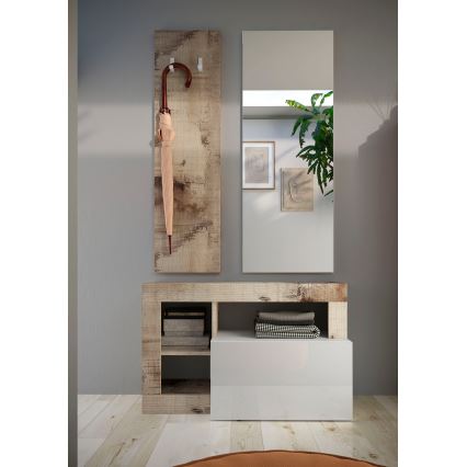 Panca LENOR bianco/marrone