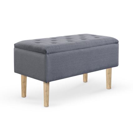 Panca trapuntata con contenitore 44x80 cm grigio