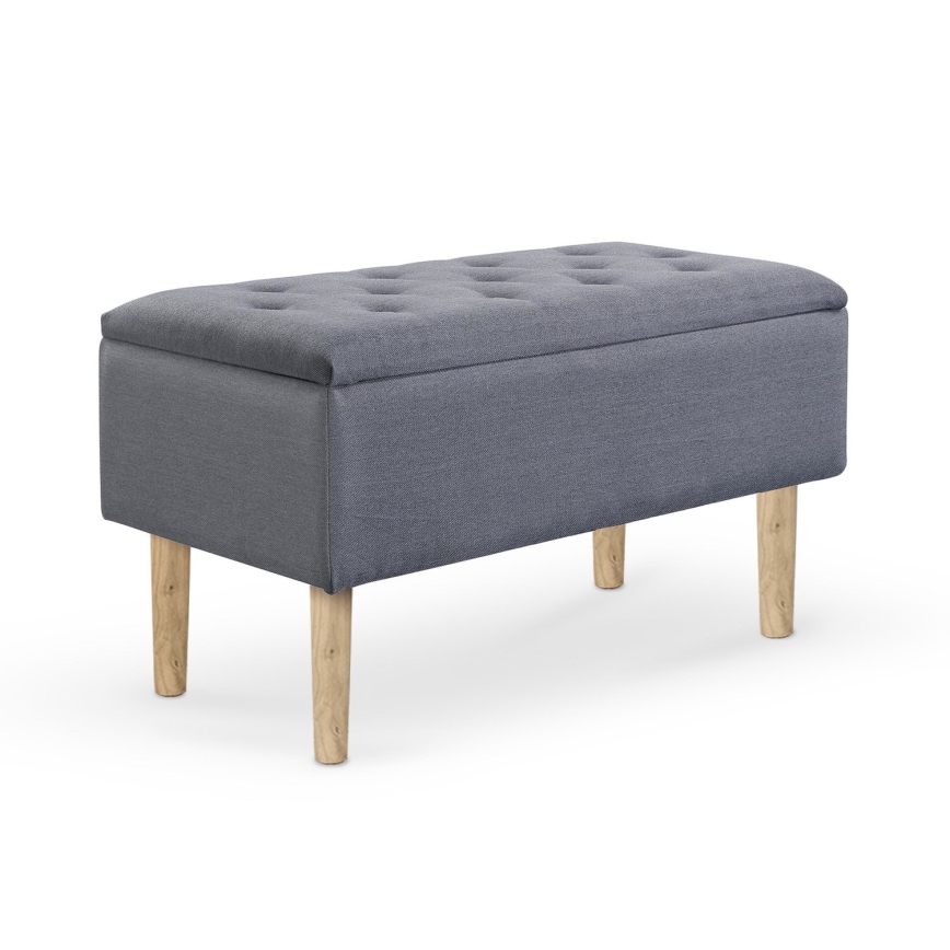 Panca trapuntata con contenitore 44x80 cm grigio