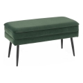 Panca trapuntata con contenitore VELVA 37x78 cm verde/nero