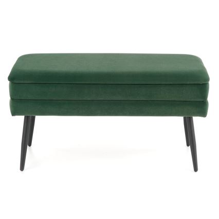 Panca trapuntata con contenitore VELVA 37x78 cm verde/nero