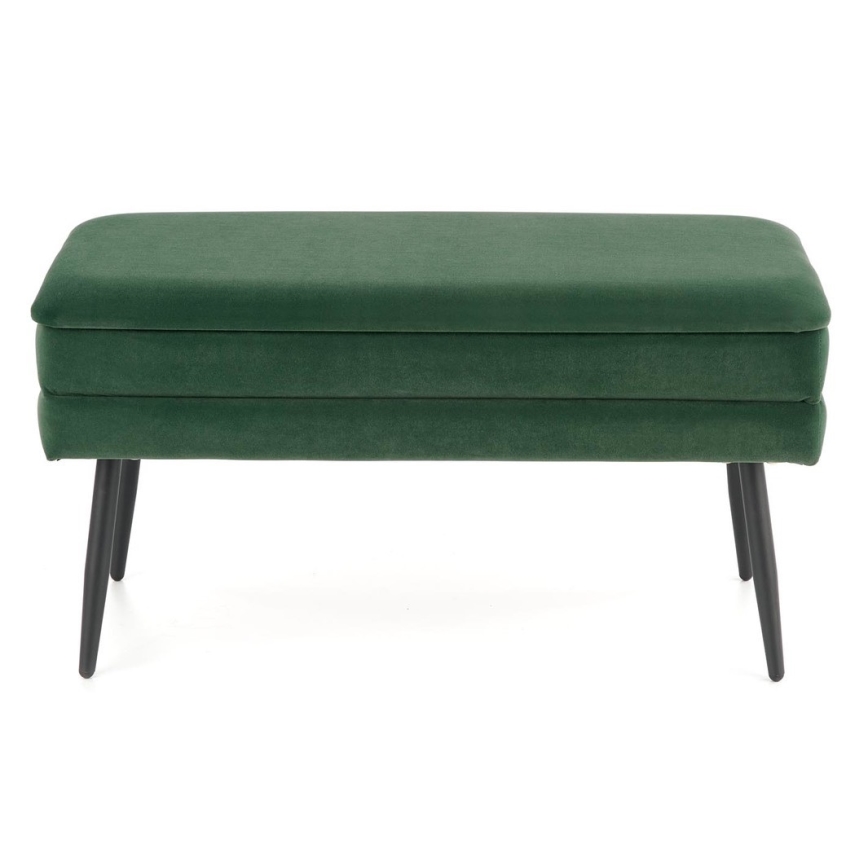 Panca trapuntata con contenitore VELVA 37x78 cm verde/nero