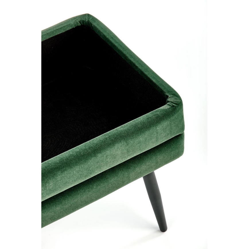 Panca trapuntata con contenitore VELVA 37x78 cm verde/nero