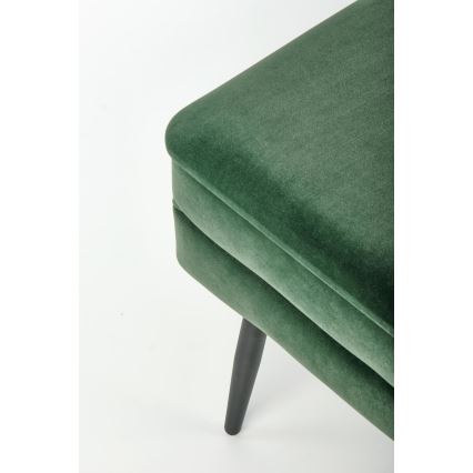 Panca trapuntata con contenitore VELVA 37x78 cm verde/nero