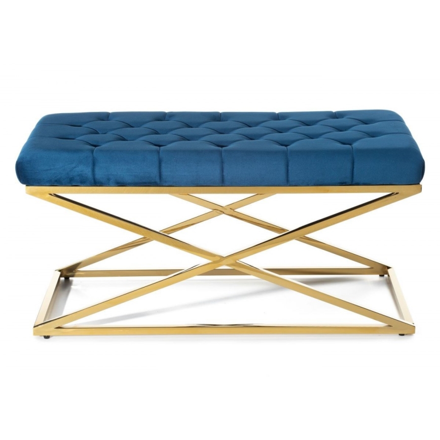 Panca trapuntata SALIBA 50x97 cm oro/blu