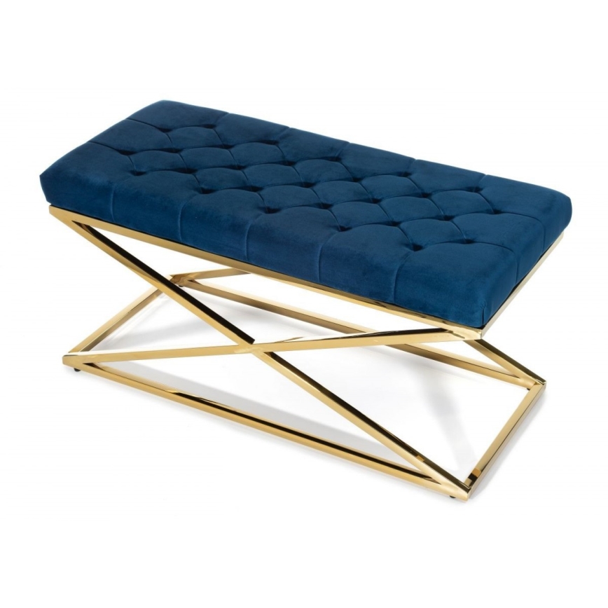 Panca trapuntata SALIBA 50x97 cm oro/blu