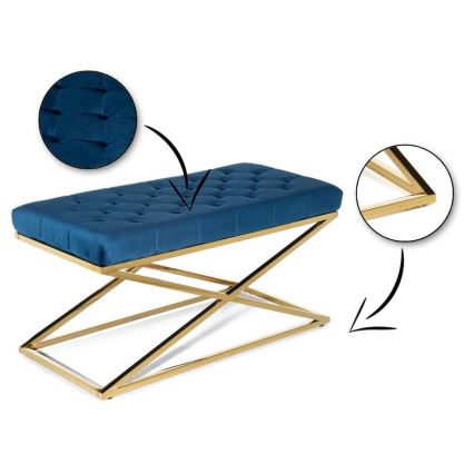 Panca trapuntata SALIBA 50x97 cm oro/blu