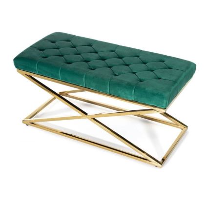 Panca trapuntata SALIBA 50x97 cm oro/verde