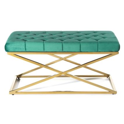Panca trapuntata SALIBA 50x97 cm oro/verde