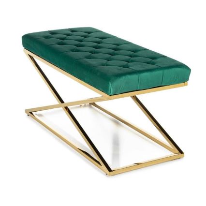 Panca trapuntata SALIBA 50x97 cm oro/verde