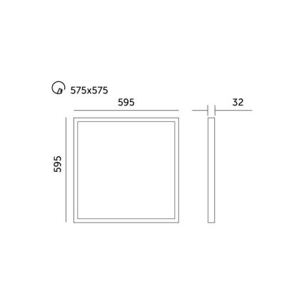 Panello LED dimmerabile da incasso CAPRI LED/25/36/40W/230V 3000/4000/5700K UGR&lt;19 IP44 60x60 cm