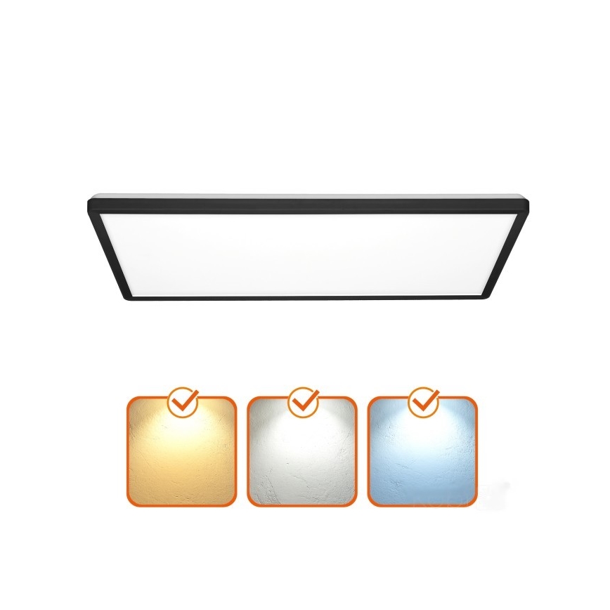 Pannello a plafone LED NIVERA LED/32W/230V IP54 3000/4000/6000K 29,5x59,5 cm nero