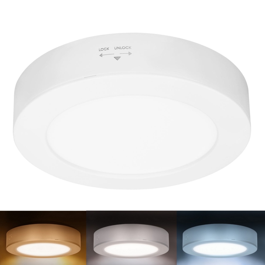 Pannello LED 2 in 1 (a plafone o ad incasso) LED/12W/230V 3000/4000/6000K Ø17 cm IP54 bianco