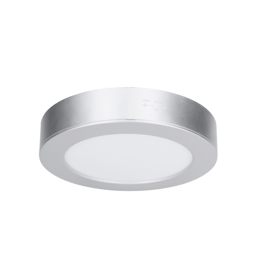 Pannello LED 2-in-1 da applicare/da incasso 12W 230V 3000/4000/6000K Ø17cm IP54 Argento