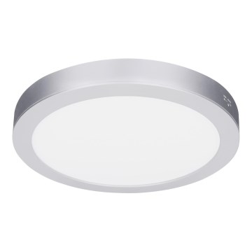Pannello LED 2 in 1 da incasso o a superficie 18W/230V 3000/4000/6000K Ø 22,5 cm IP54 argento