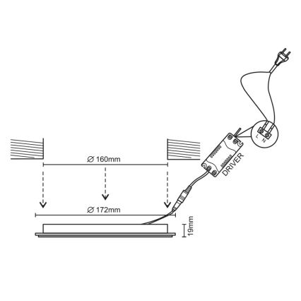 Pannello LED da incasso LED/12W/85-265V