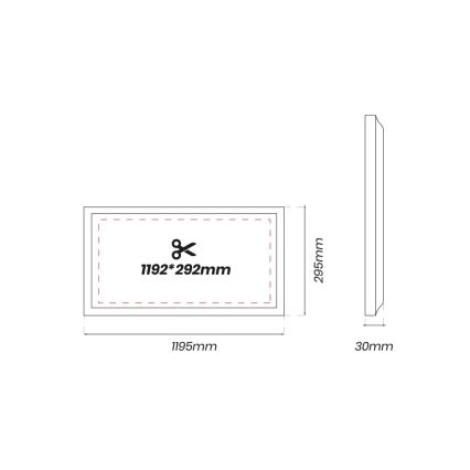 Pannello LED da incasso LED/40W/230V 4000K 120x30 cm