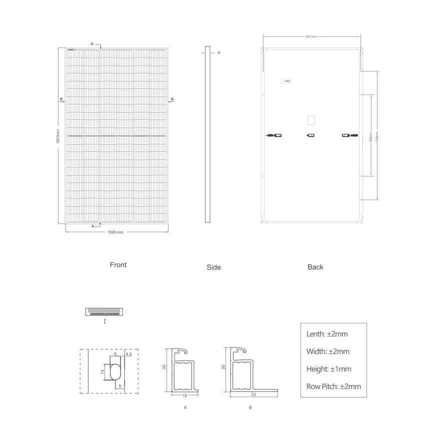 Pannello solare fotovoltaico JINKO 380Wp Full Black IP67 Half Cut
