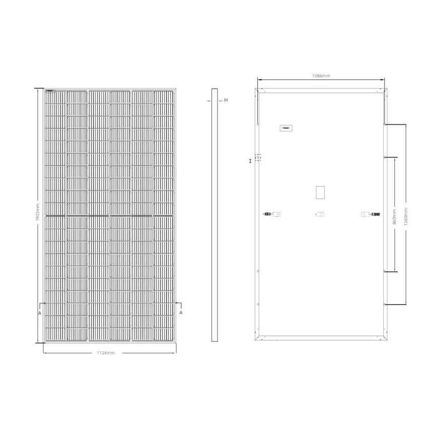 Pannello solare fotovoltaico JINKO 460Wp cornice nera IP68 Half Cut - pallet 36 pz
