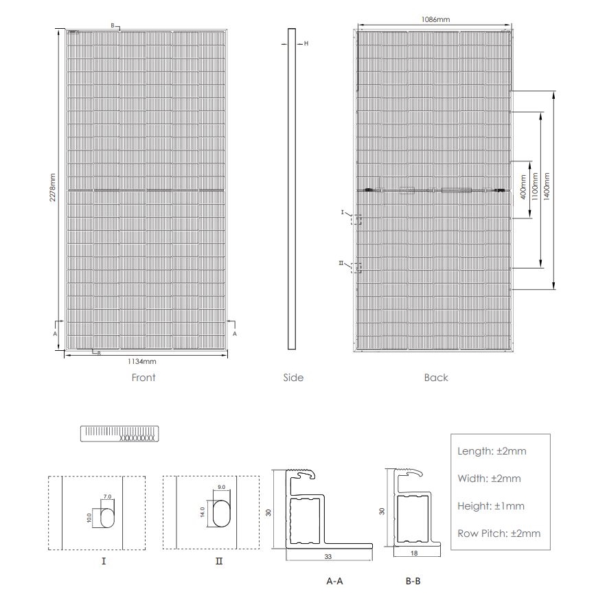 Pannello solare fotovoltaico JINKO 570Wp IP68 bifacciale