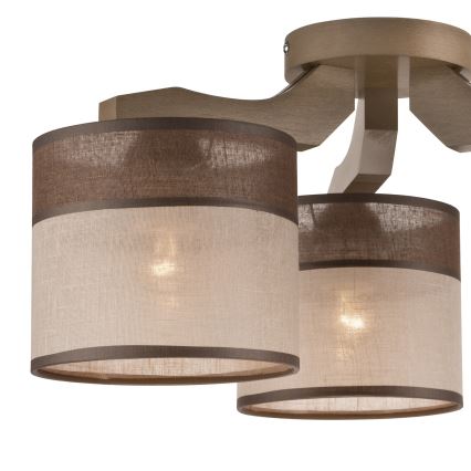 Paralume di ricambio per lampadario, lampada da terra e applique ANDREA E27 diametro 16 cm marrone/beige