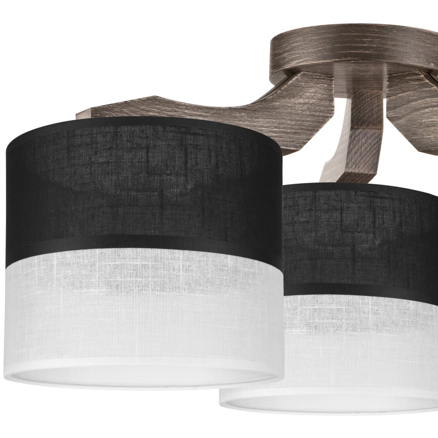 Paralume di ricambio per lampadario, applique e lampada da tavolo ANDREA E27 diametro 16 cm nero/bianco