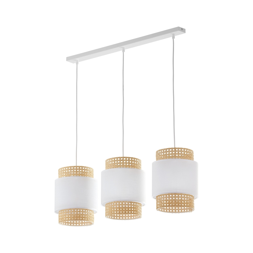 Paralume di ricambio per lampada da tavolo e lampadario BOHO E27 Ø 20 cm in rattan/bianco