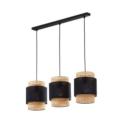 Paralume di ricambio per lampada da tavolo e lampadario BOHO E27 Ø 20 cm rattan/nero