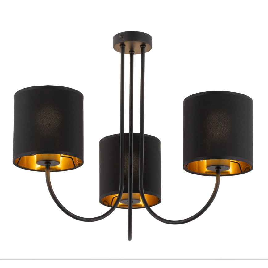 Paralume universale di ricambio WALEC E27 Ø 16 cm, nero/oro