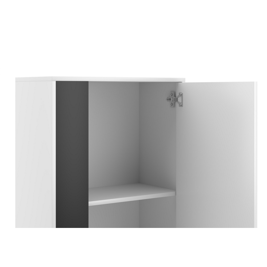 Parete attrezzata BRICK bianco/nero