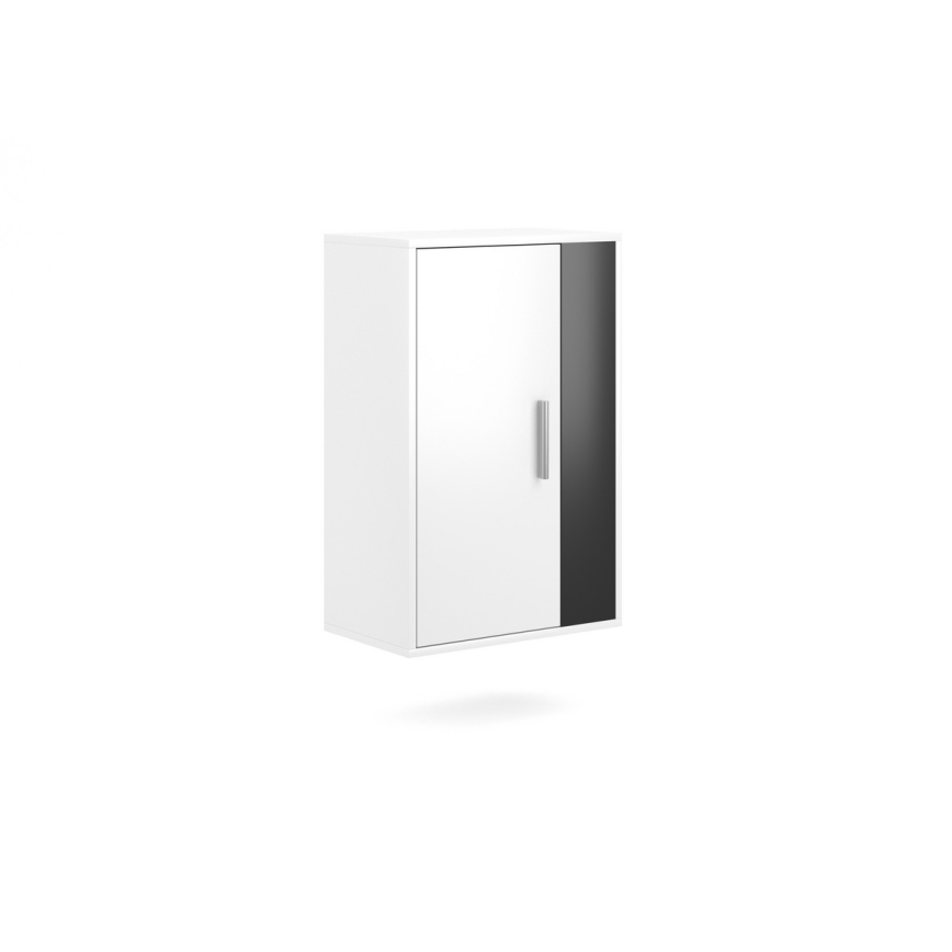 Parete attrezzata BRICK bianco/nero