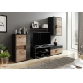Parete attrezzata BRICK marrone/nera