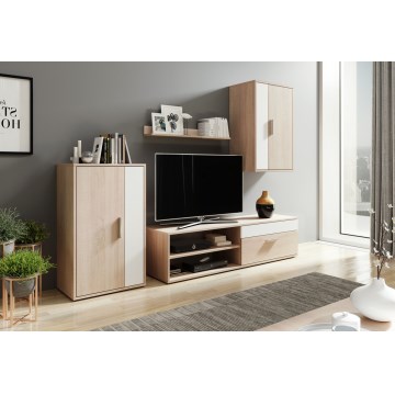 Parete attrezzata BRICK rovere Sonoma/bianco