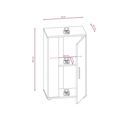 Parete attrezzata BRICK rovere Sonoma/bianco