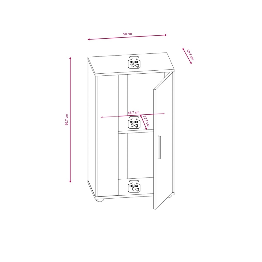 Parete attrezzata BRICK rovere Sonoma/bianco