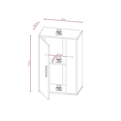 Parete attrezzata BRICK rovere Sonoma/bianco