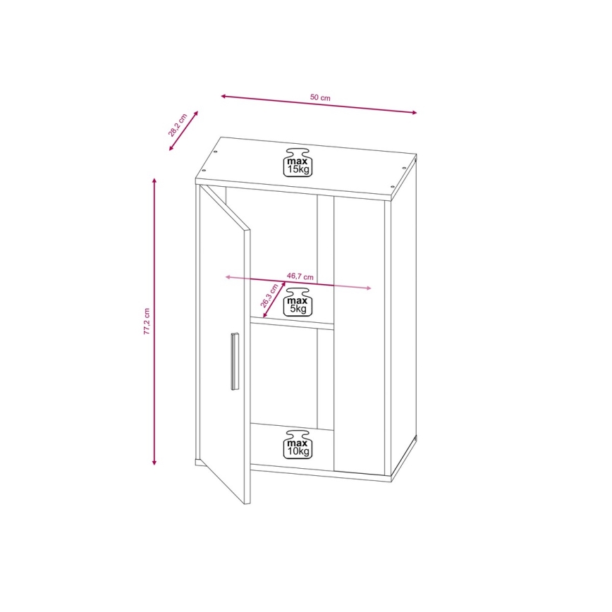 Parete attrezzata BRICK rovere Sonoma/bianco