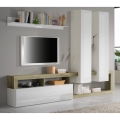 Parete attrezzata LENOR bianco/marrone