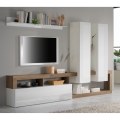 Parete attrezzata LENOR bianco/rovere