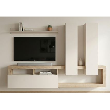 Parete attrezzata LENOR cashmere/marrone