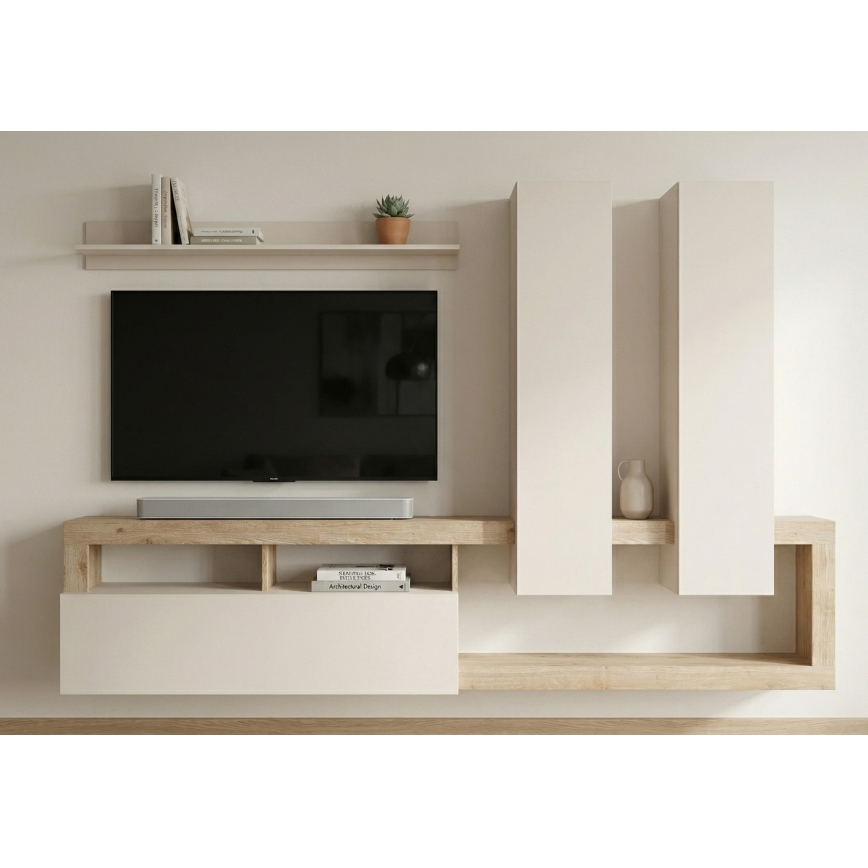 Parete attrezzata LENOR cashmere/marrone