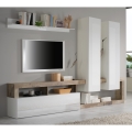 Parete attrezzata LENOR in bianco/marrone