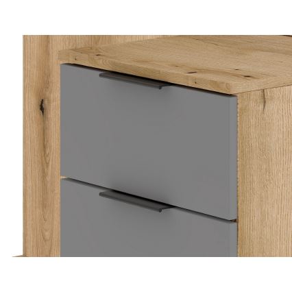 Parete attrezzata per ingresso con specchio SVEN, marrone/grafite