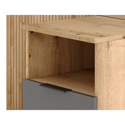 Parete attrezzata per ingresso con specchio SVEN marrone/grafite