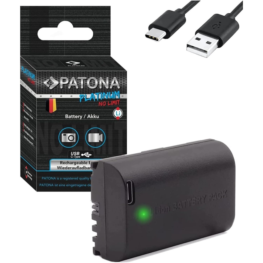 PATONA - Accumulatore Canon LP-E6NH 2600mAh Li-Ion Platinum USB-C