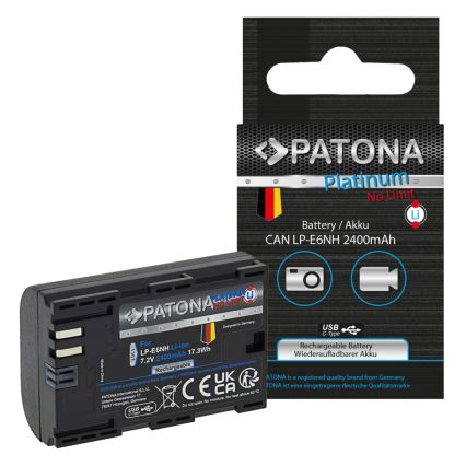 PATONA - Accumulatore Canon LP-E6NH 2600mAh Li-Ion Platinum USB-C
