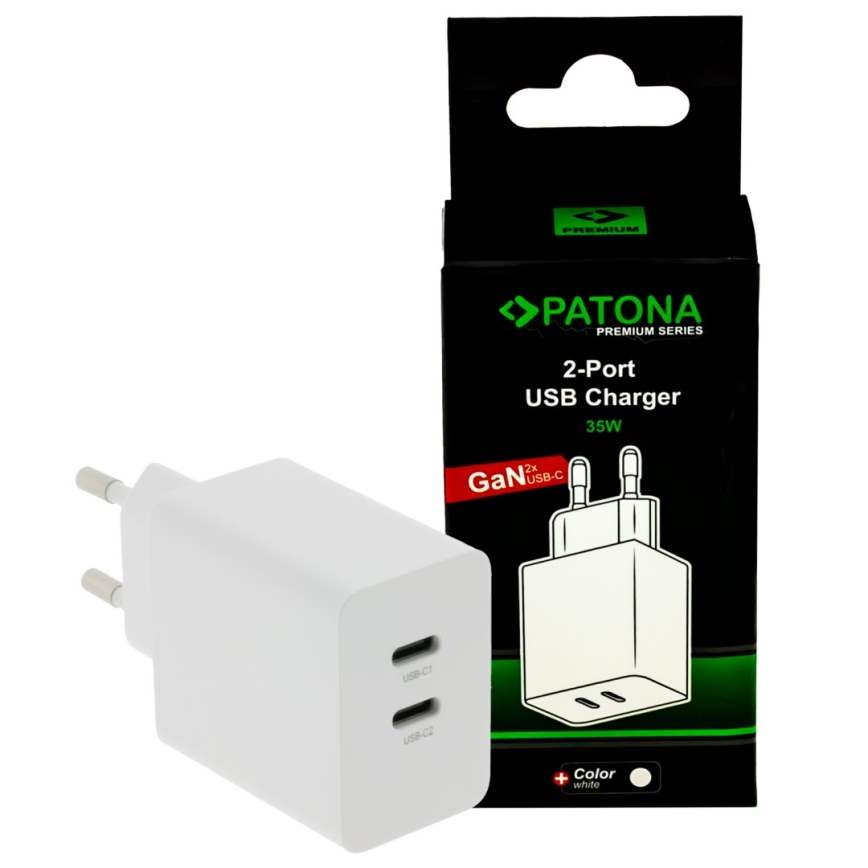 PATONA - Adattatore di ricarica Power delivery 35W 2xUSB-C -PD 3.0