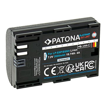 PATONA - Batteria Canon LP-E6NH 2600mAh Li-Ion Platinum USB-C