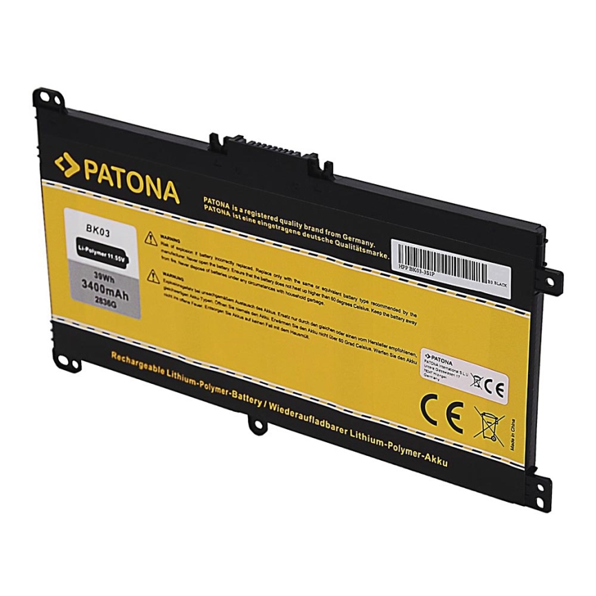 PATONA - Batteria HP Pavilion X360 3400mAh Li-Pol 11,55V BK03XL